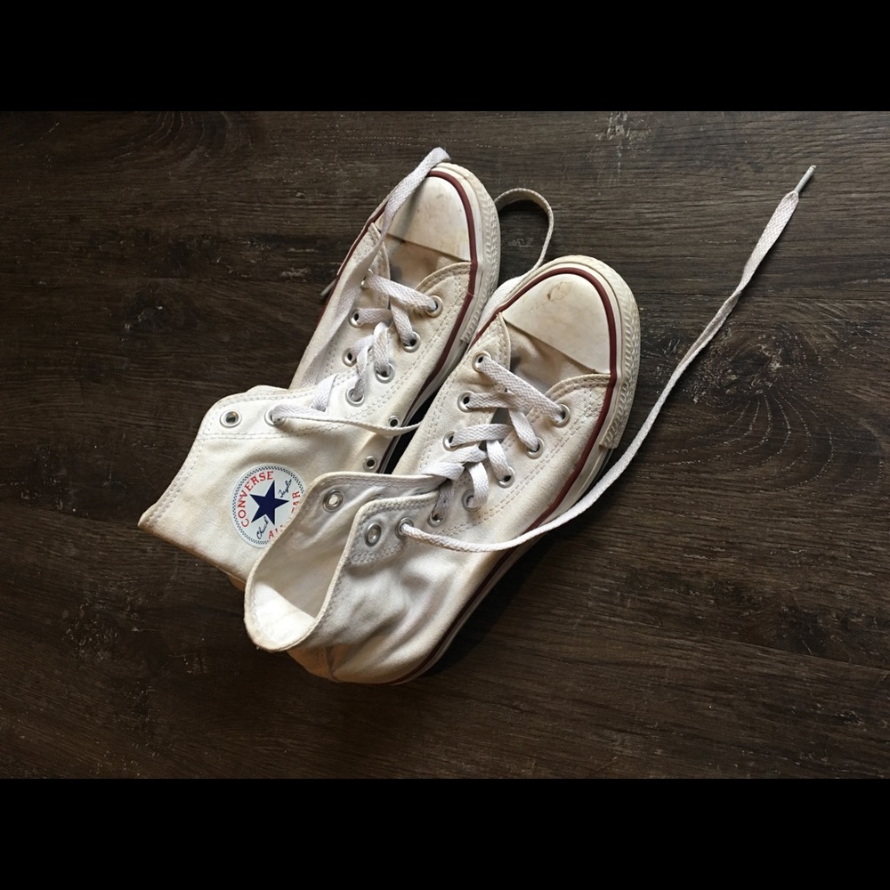 Women's size 8 high top white converse!